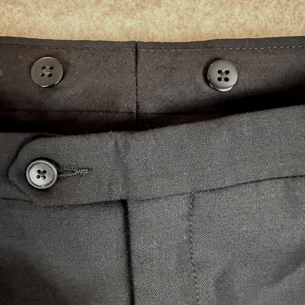 Jos A Bank Tuxedo Pants 42R 1905 Collection Black Satin Stripe Wool 254141